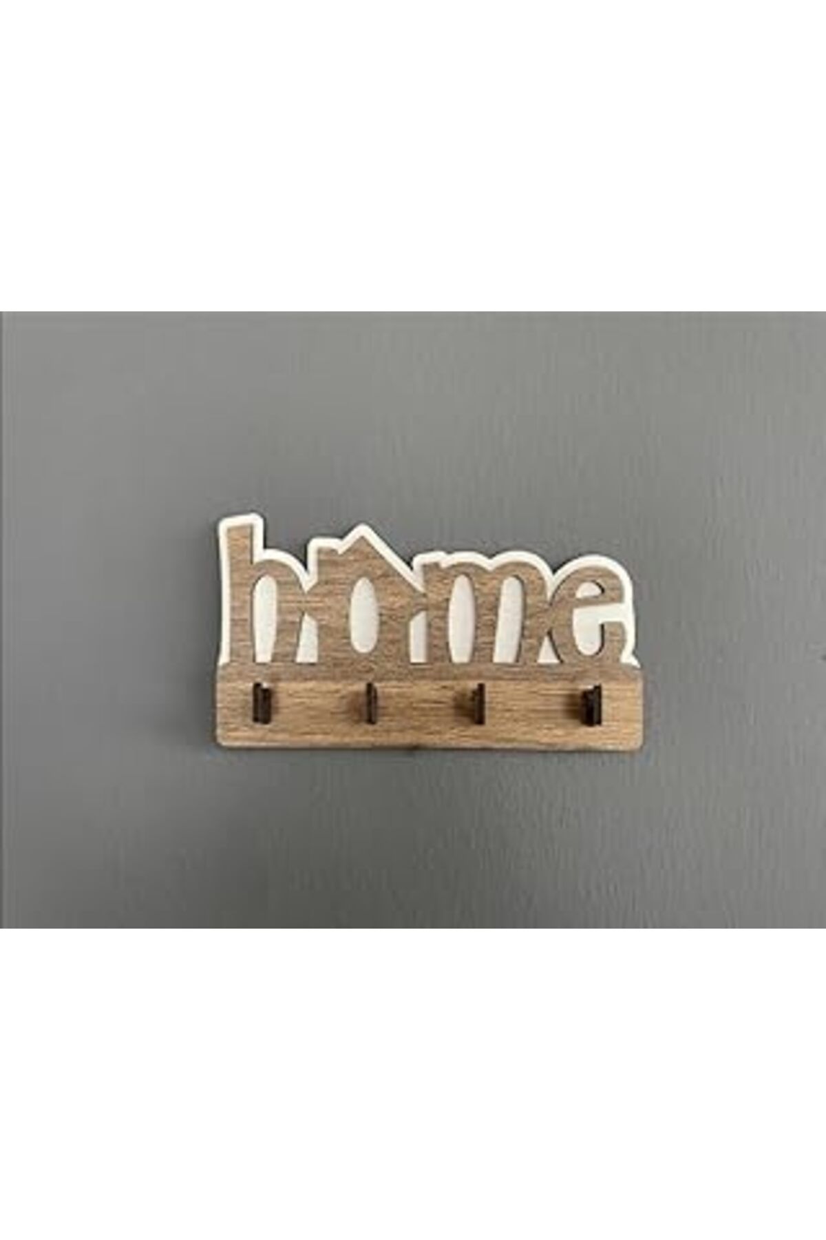 NZM TİCARET Happens Home Ahşap Duvar Dekoru Anahtar Askısı Dekoratif Anahtar Askılığı Hediyelik (17X9CM) (kahve