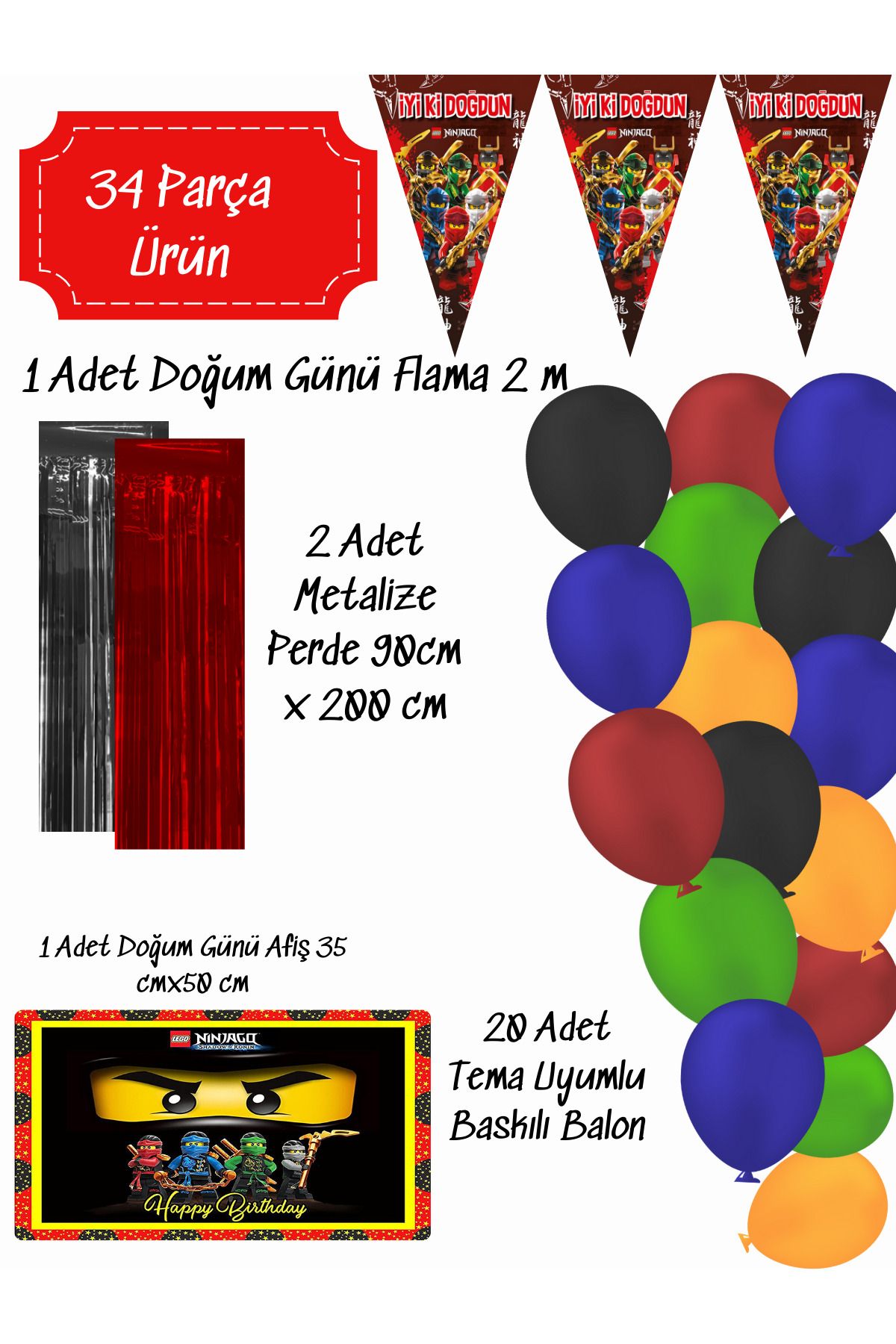 snowparty Ninjago Doğum Günü Parti Süsleri Parti Seti