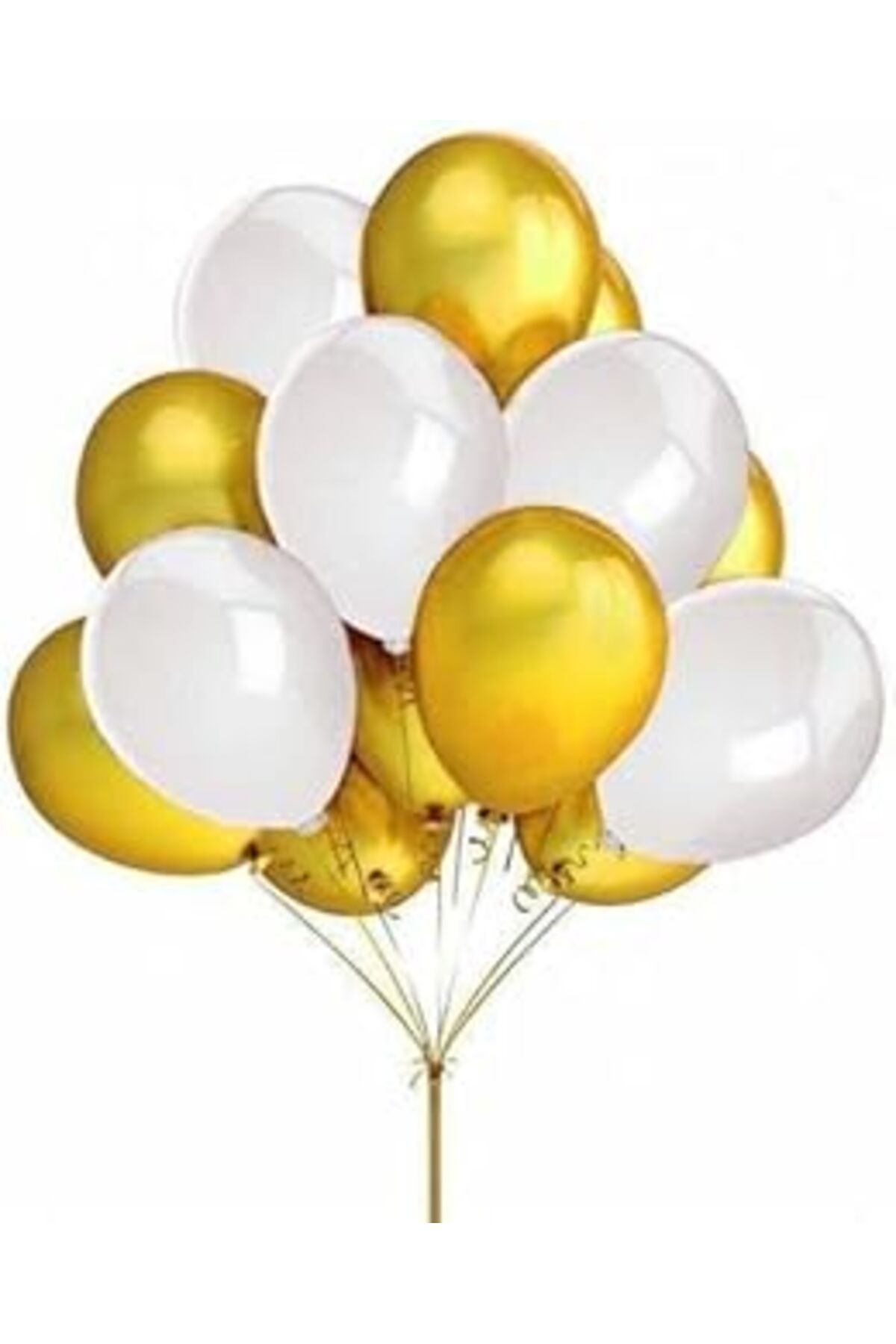 karadağsb Benim Marifetlerim - Altın Beyaz Metalik Balon 12 Inch 10 Adet
