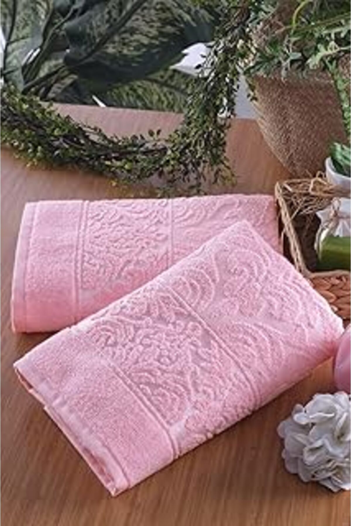 NZM TİCARET Soft | 2'Li 50X90 Cm El&Yüz Havlu Seti Pembe