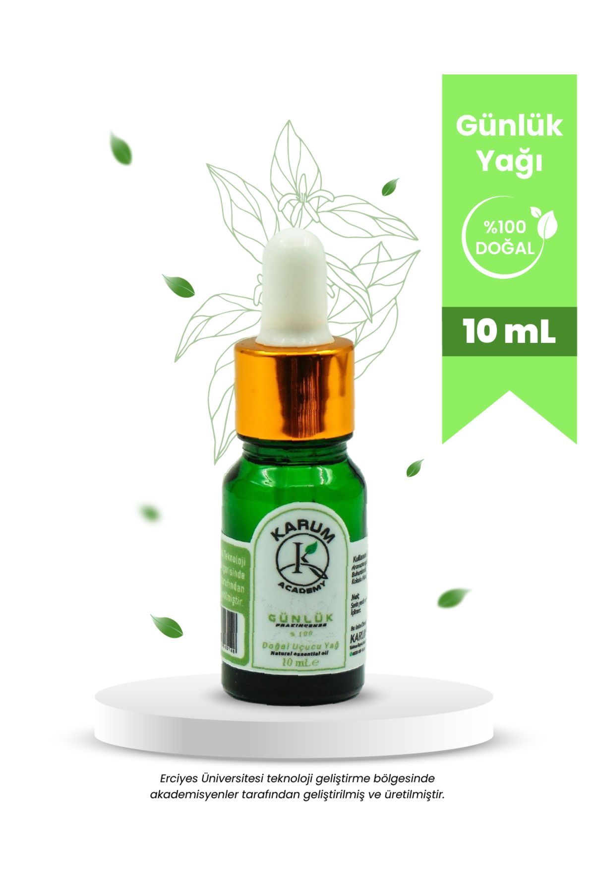 karum academy Aromaterapi %100 Doğal Cam Damlalıklı Günlük Uçucu Yağ 10ml