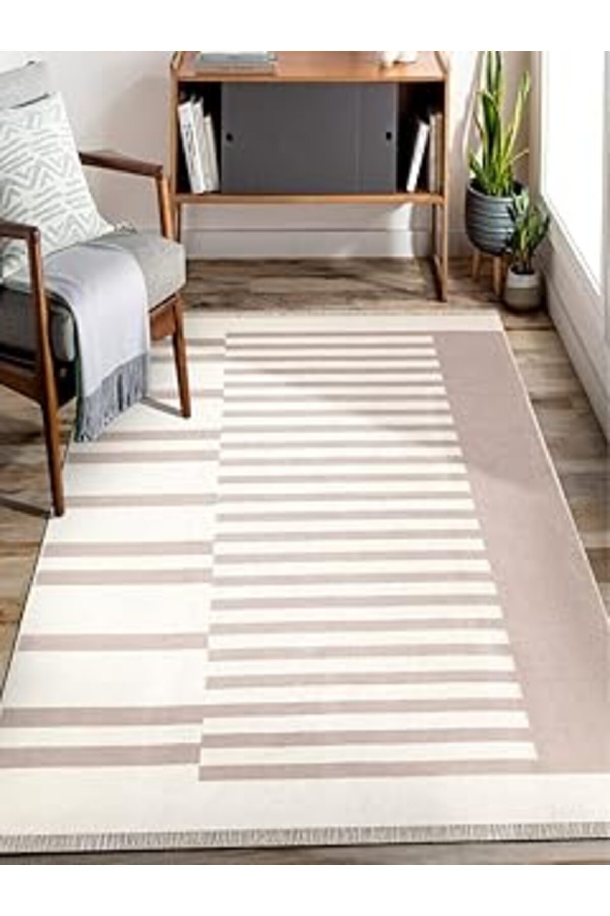 NZM TİCARET Mec Home Çift Taraflı Makinada Yıkanabilir Modern Desenli Dokuma Kilim Karessa (60X100)