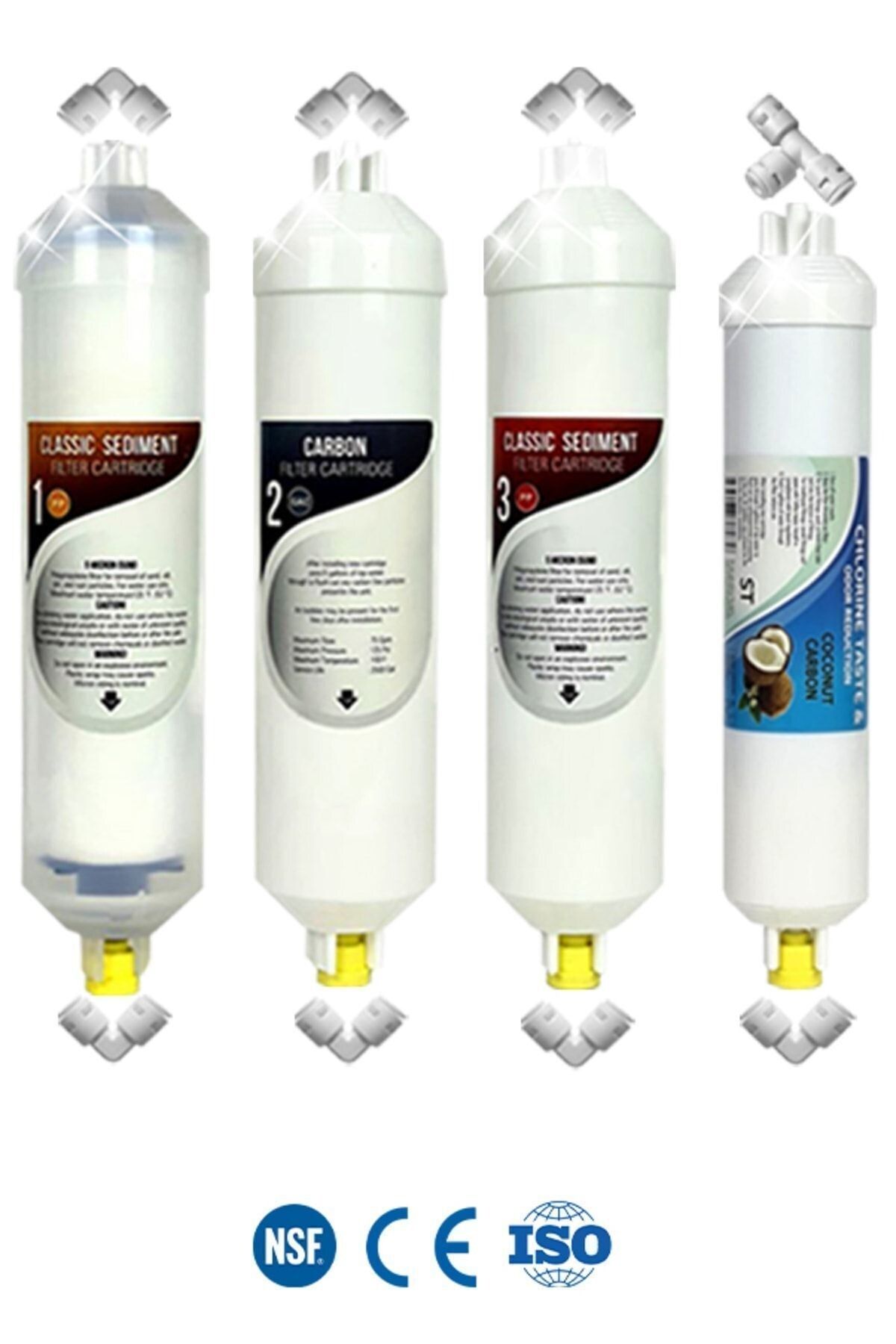 Filter Store Kapalı Kasa Su Arıtma Cihazı Uyumlu Yeni Seri 4 Aşamalı Avantajlı Inline Filtre Seti