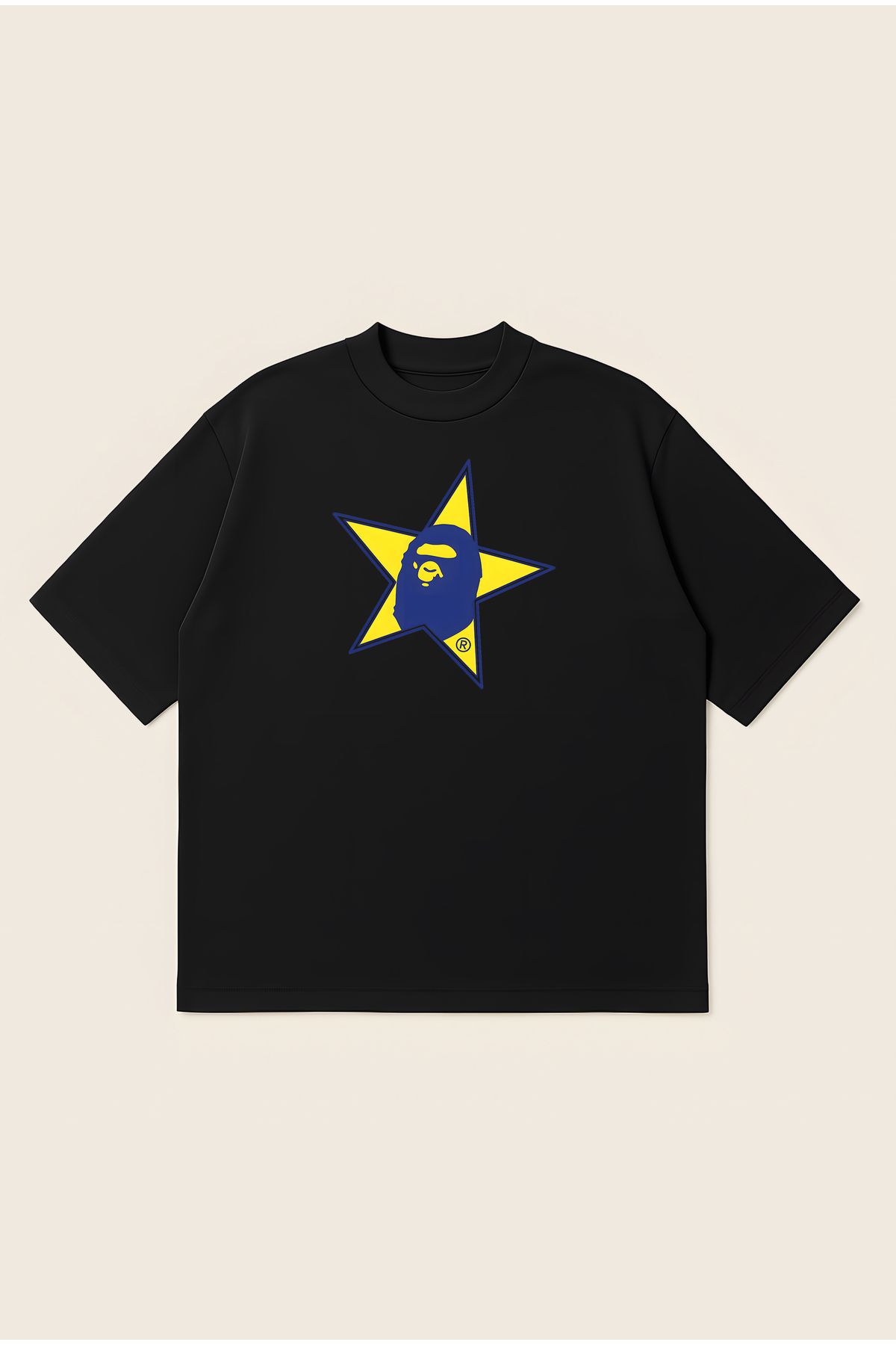 Moon Dancer A BATHING APE Unisex Oversize Baskılı Boxy Fit Kalın Kumaşlı T-shirt