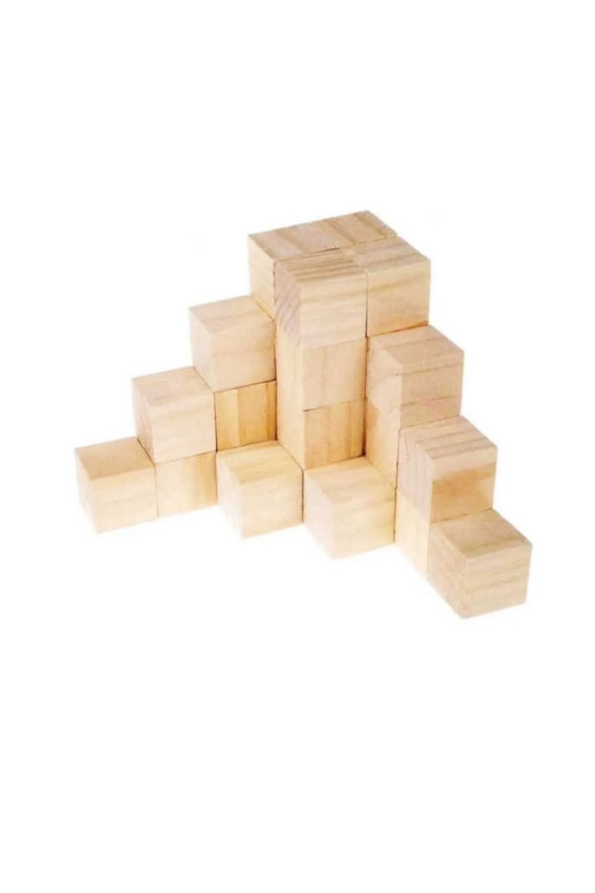 Mrm mobilya 100 Adet Şık Doğal Ahşap Küp Blok 2x2x2cm