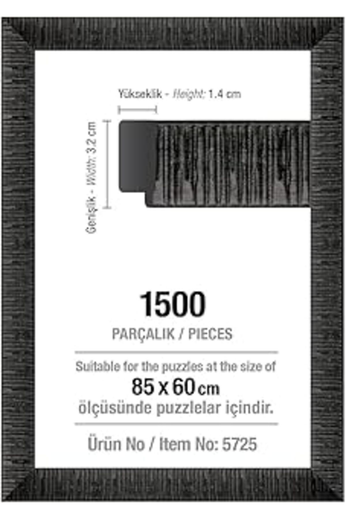 karadağsb Art Puzzle 1500 Parça Siyah 85 X 60 Cm, 30 Mm, Puzzle Çerçevesi