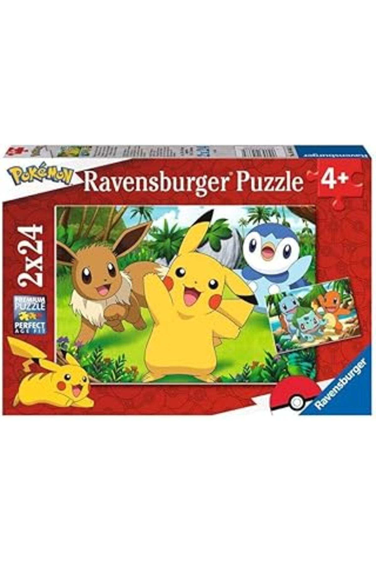 karadağsb Ravensburger Çocuk Yapbozu 05668 - Pikachu Ve Arkadaşları - 2 X 24 Parça Pokemon Yapboz, 4 Yaşından