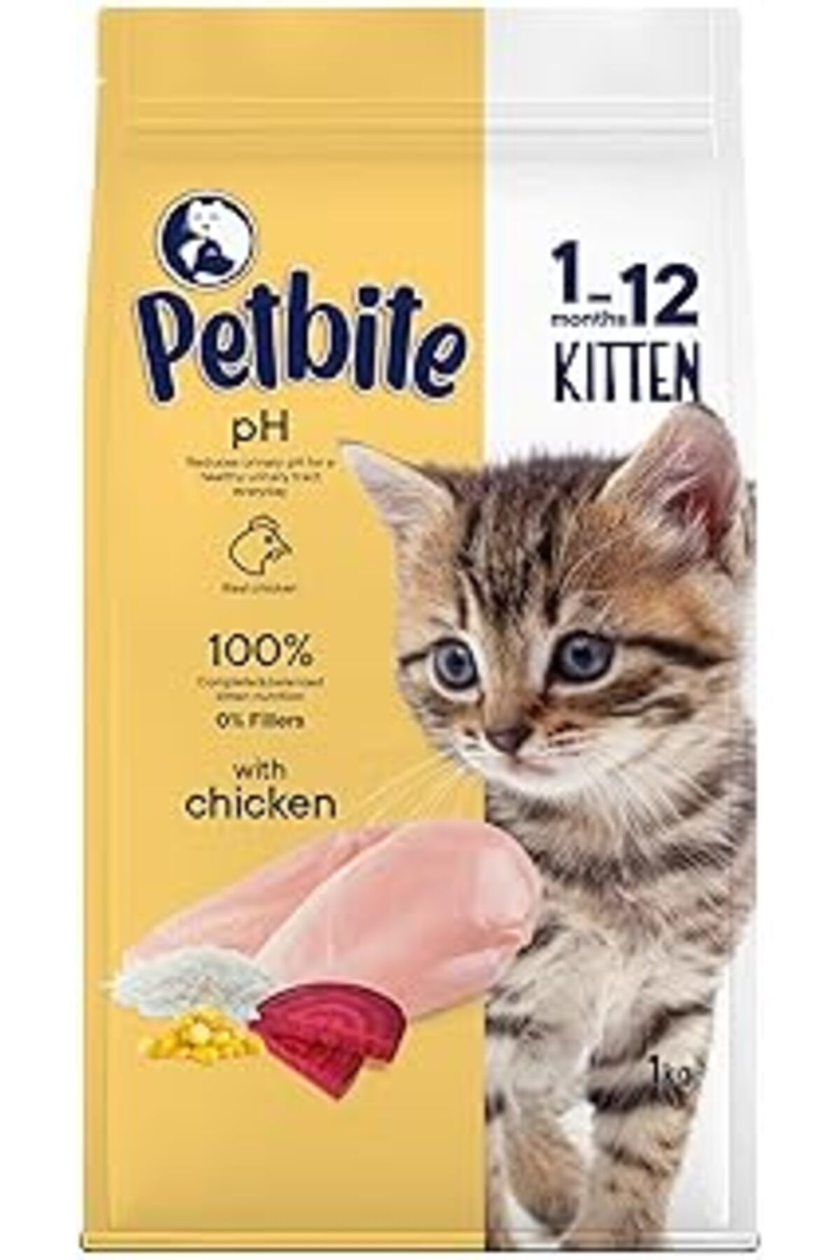 karadağsb Petbite Yavru Kediler İçin Tavuk Etli Kuru Kedi Maması (1 Kg, Tavuk)