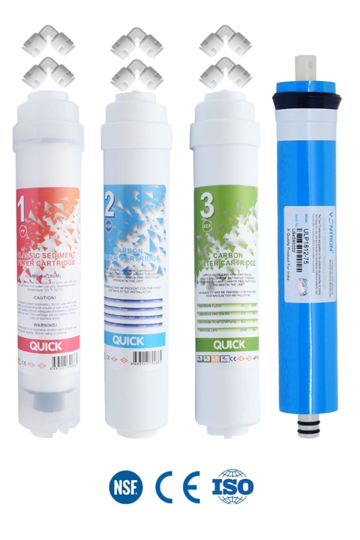 Filter Store Set / Tezgah Üstü Su Arıtma Cihazı 4 Aşama 2'' Filtre Seti (VONTRON MEMBRAN)