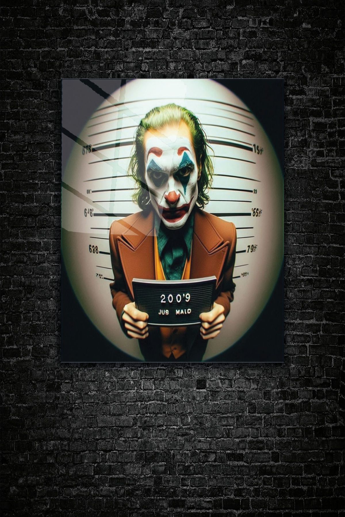 z zizuph Siyah Joker, Mizah Temalı, 4 mm Temperli Kırılmaz Cam Tablo