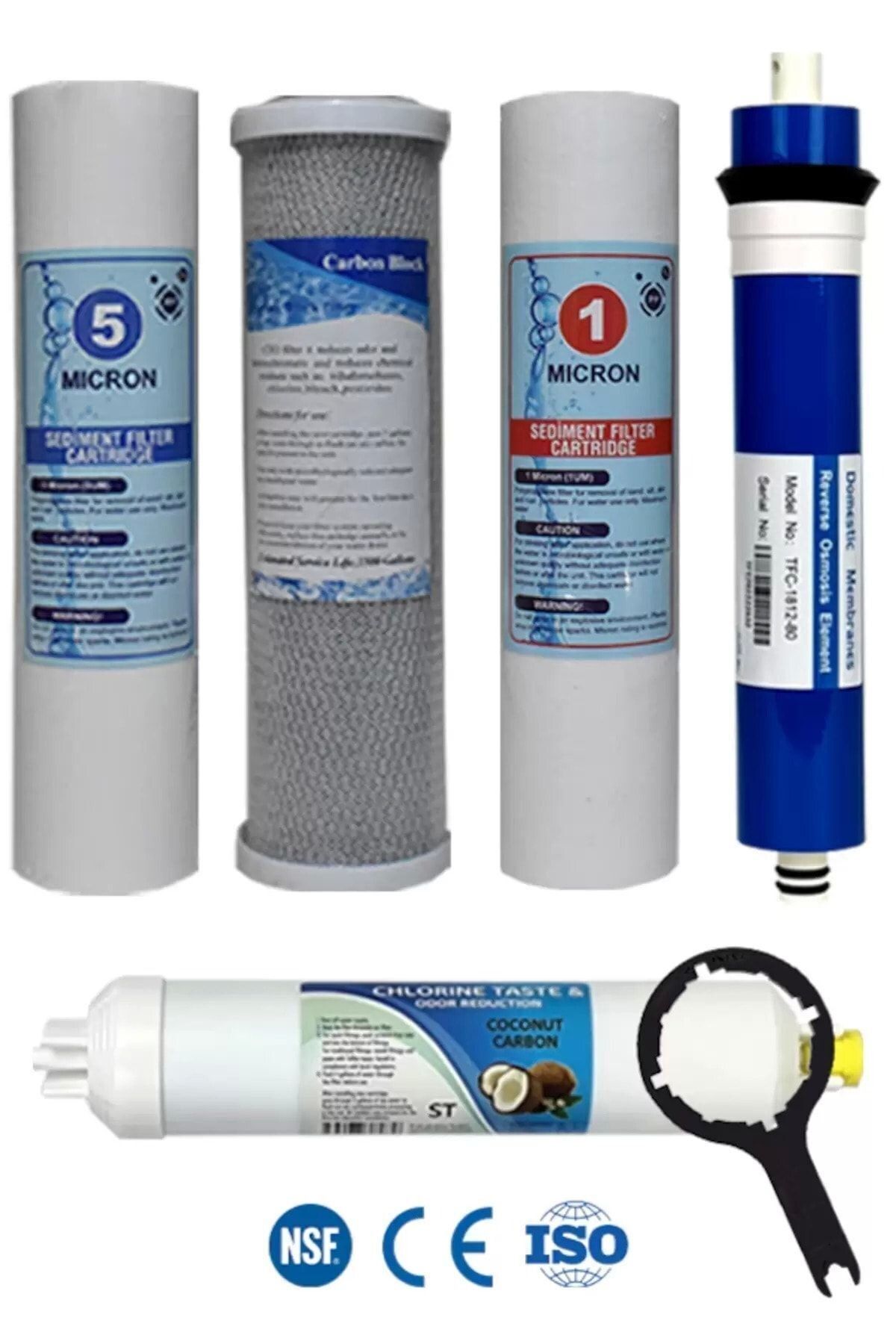 Filter Store Açık Kasa Su Arıtma Cihazı Uyumlu 80 Gpd Domestic Membranlı 5 Aşama Filtre Seti