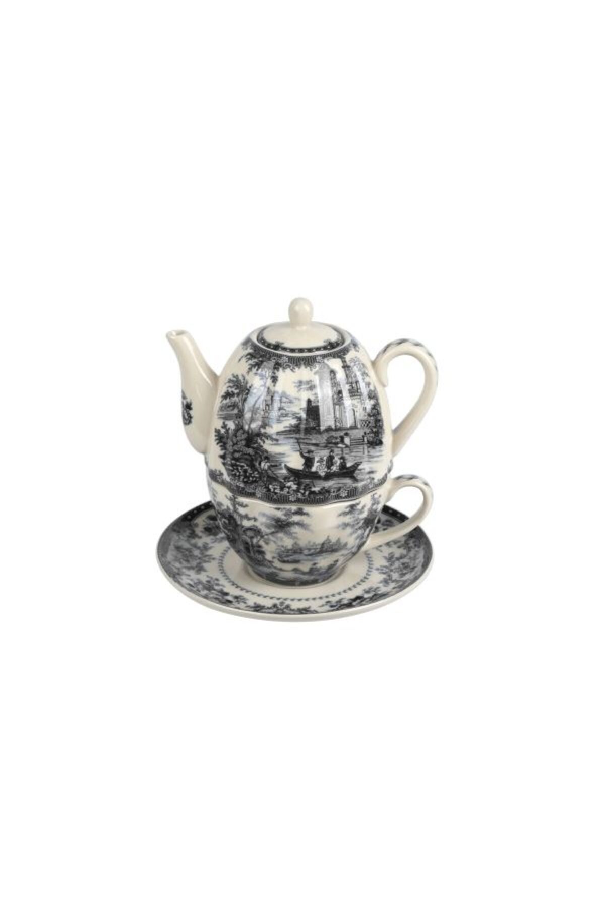 Lucky Art Florantine Stoneware Demlik ve Fincan Set