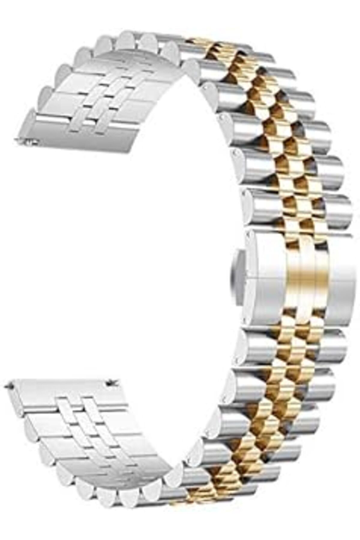 Pazarcan Zore Galaxy İle Uyumlu Watch Active 2 40Mm Krd-36 20Mm Metal Kordon, Gümüş-Rosegold