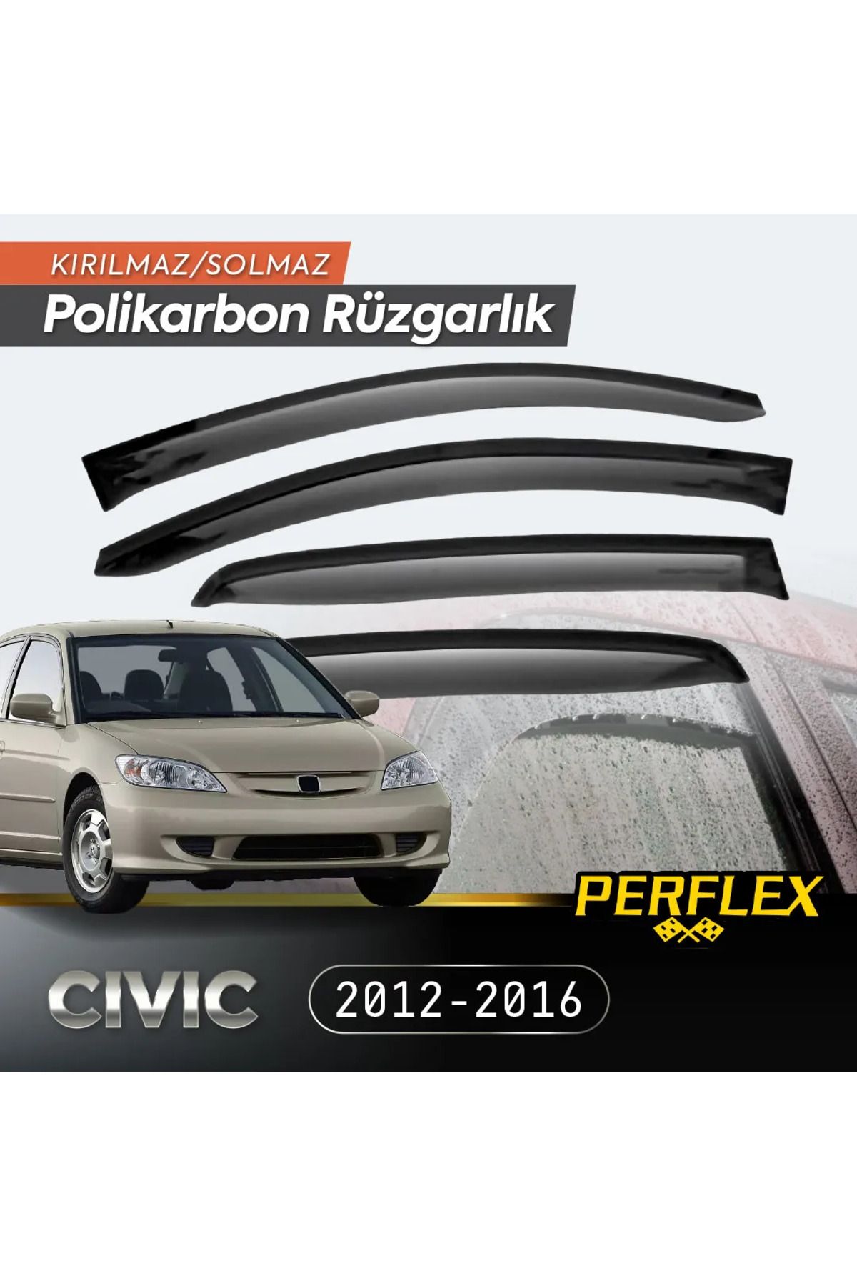musellife Polikarbon Kırılmaz Rüzgarlık V2 Mugen Honda Civic 2001-2006