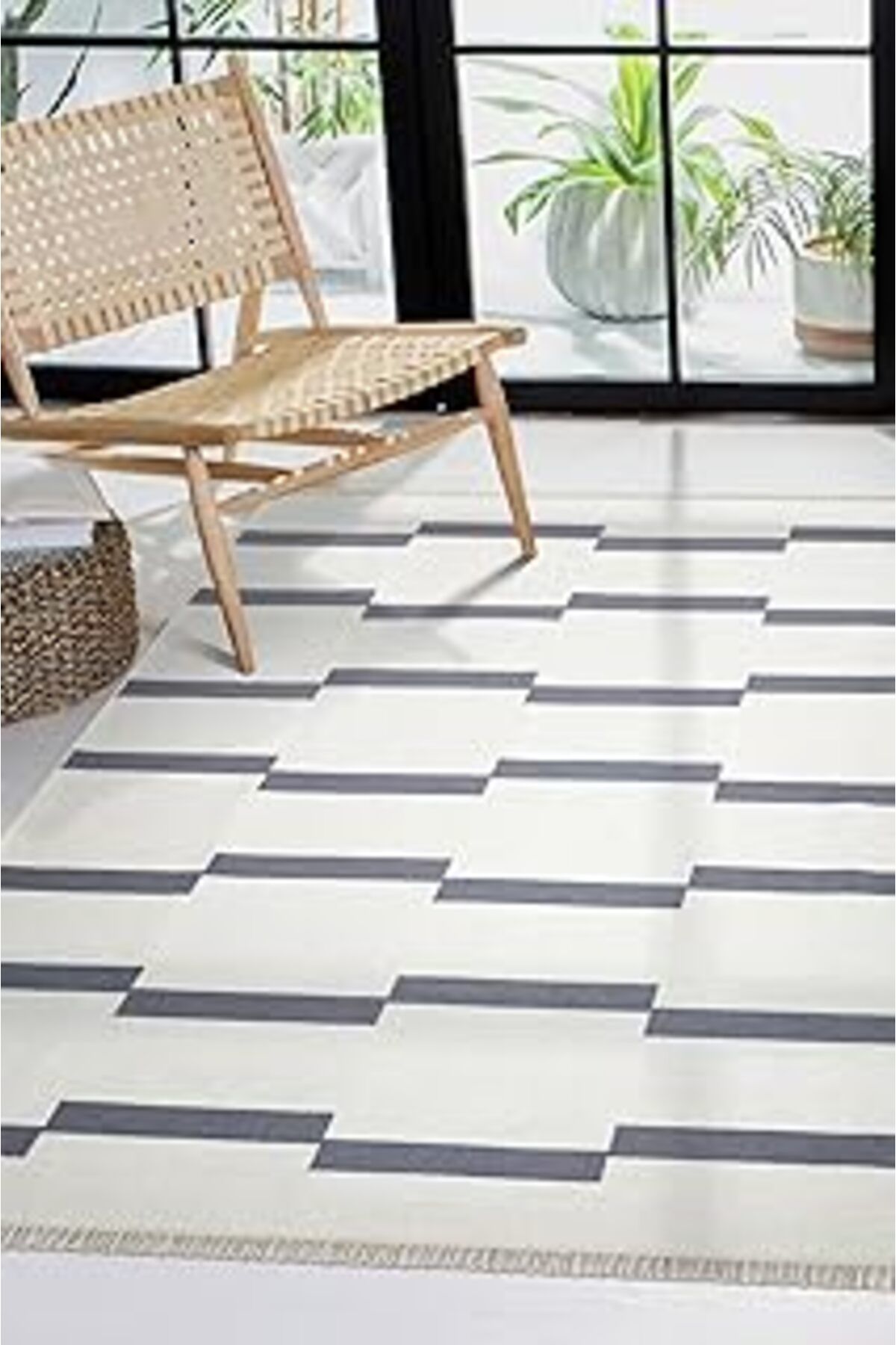 robotrend Mec Home Çift Taraflı Makinada Yıkanabilir Modern Desenli Dokuma Kilim Karessa 9 (80X250)