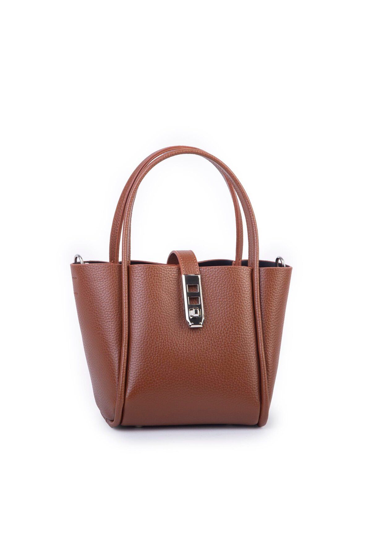 Nas Bag Orta Boy Kadın El ve Omuz Çapraz Çanta 18x20 cm Taba Lopez
