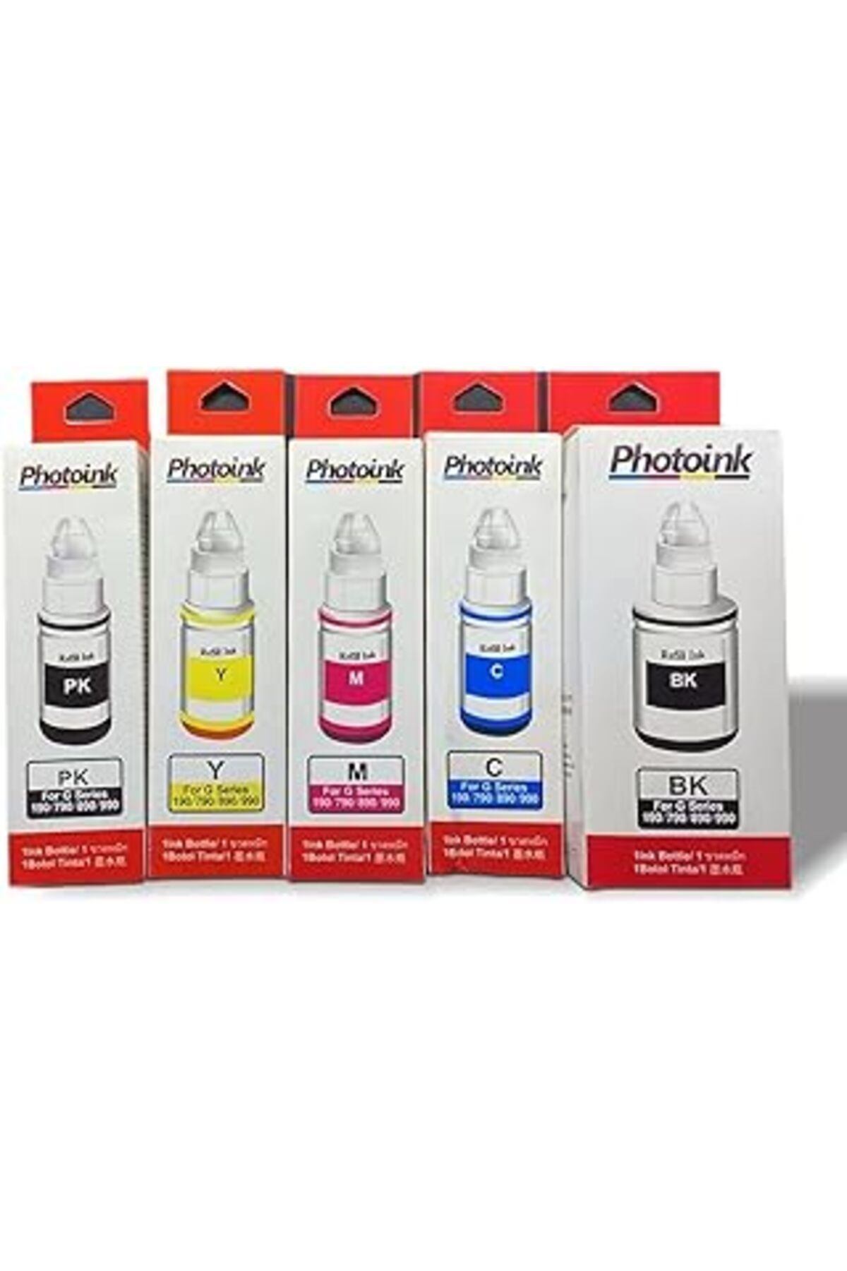 NZM TİCARET Photoink 100 ml Uyumlu Photo Ink, 5 Kartuşlu Yazıcılar Uyumlu 5 Adet Mürekkep Seti ( Akıllı Mürekke