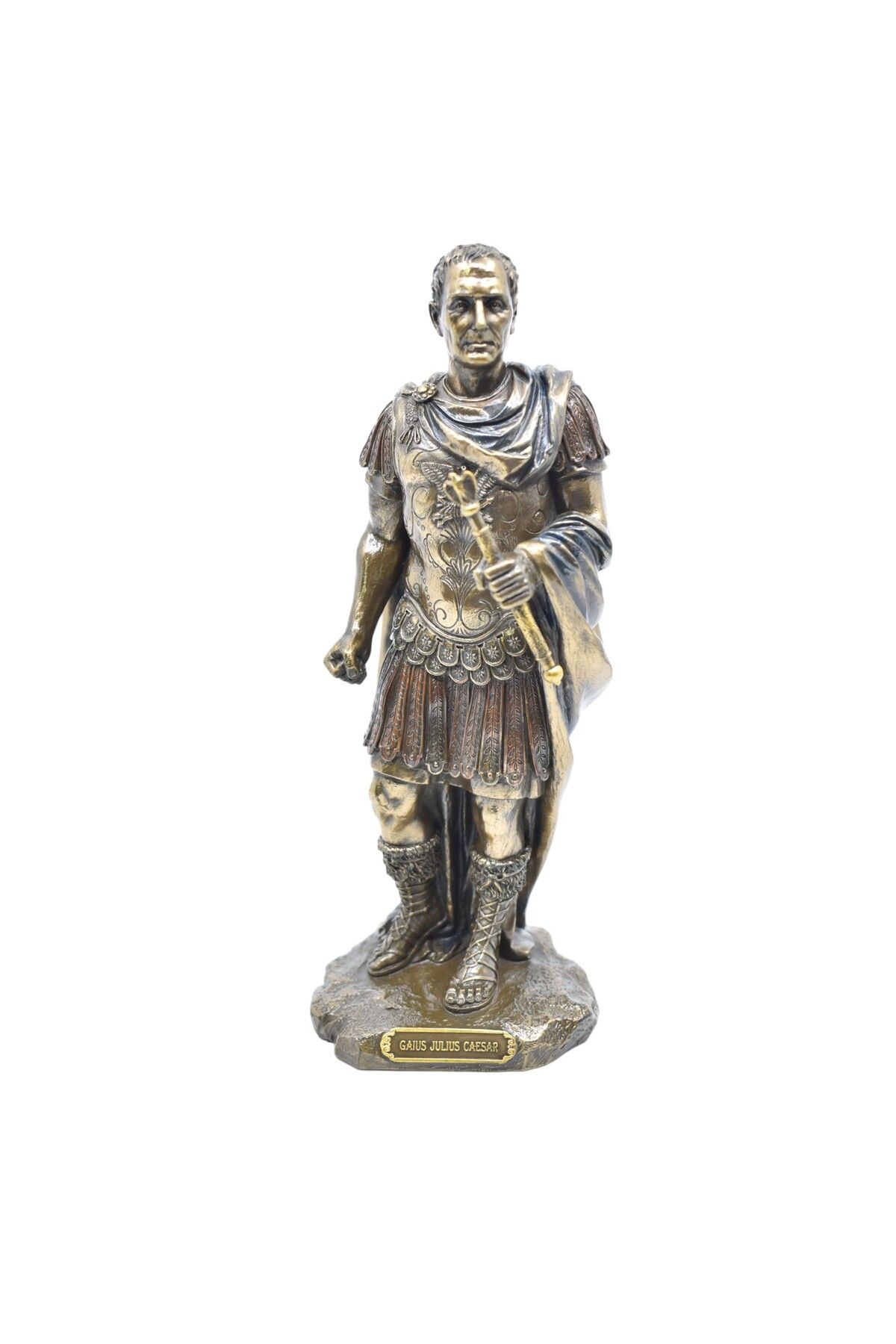 AYDINARTSHOP Veronese Julius Caesar Heykeli – Antik Roma İmparatoru Biblo Figür (Bronz Görünümlü El Yapımı)