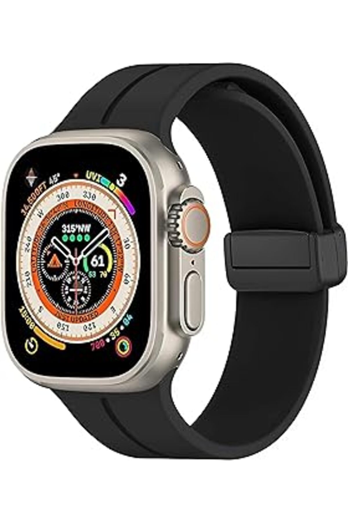 NZM TİCARET Uruchi Apple Watch Manyetik Silikon Kordon 42/44/45/49/L Kadın Erkek Spor Kordon Iwatch Apple Watch