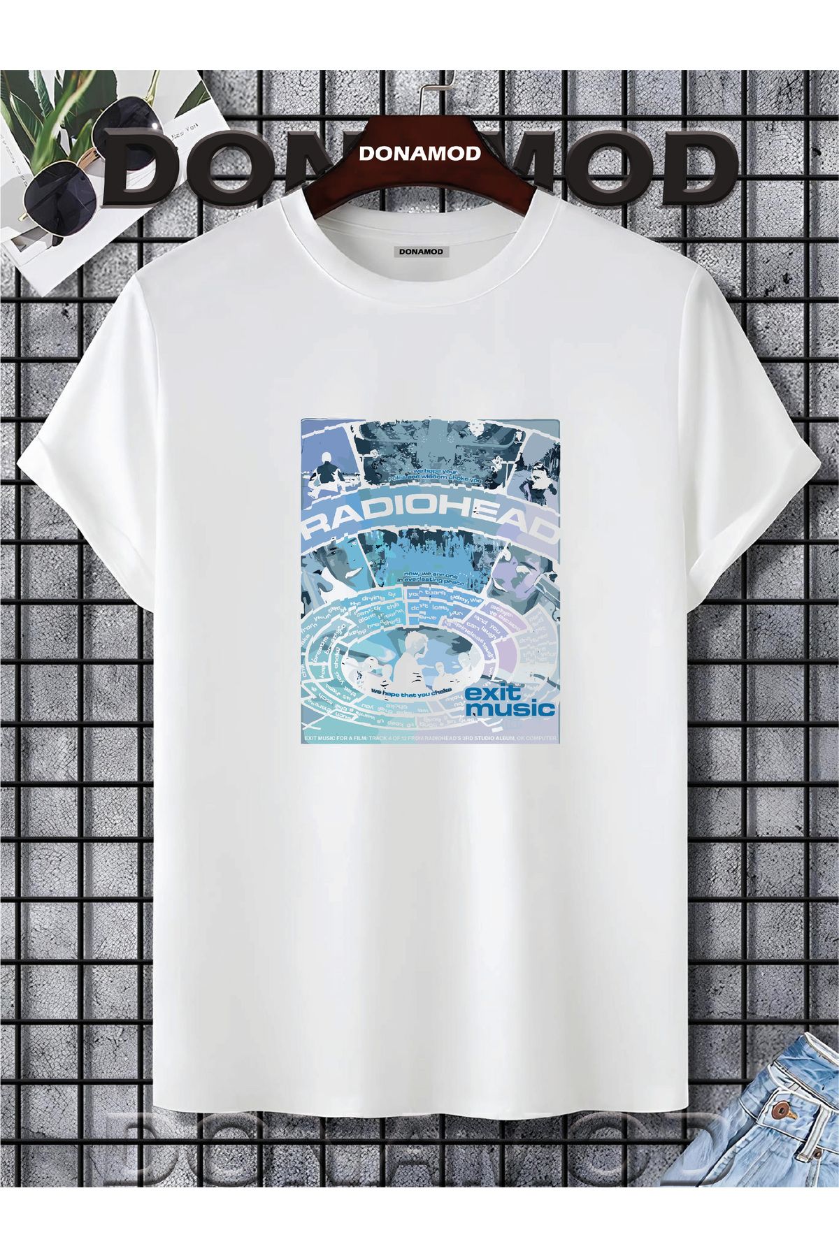 donamod Siyah Beyaz Oversize Radiohead Rammstein Angel Opeth Burzum Rock Metal Black Müzik Tişört T shirt
