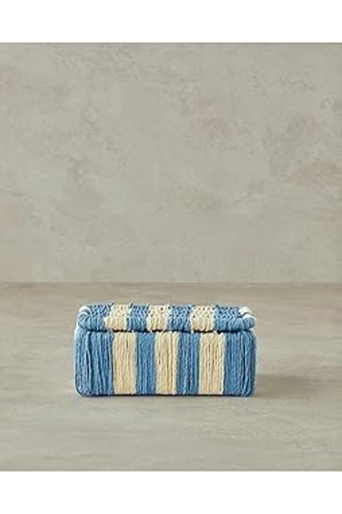 karadağsb English Home Colorful Striped Kağıt İp Dekoratif Kutu Lacivert