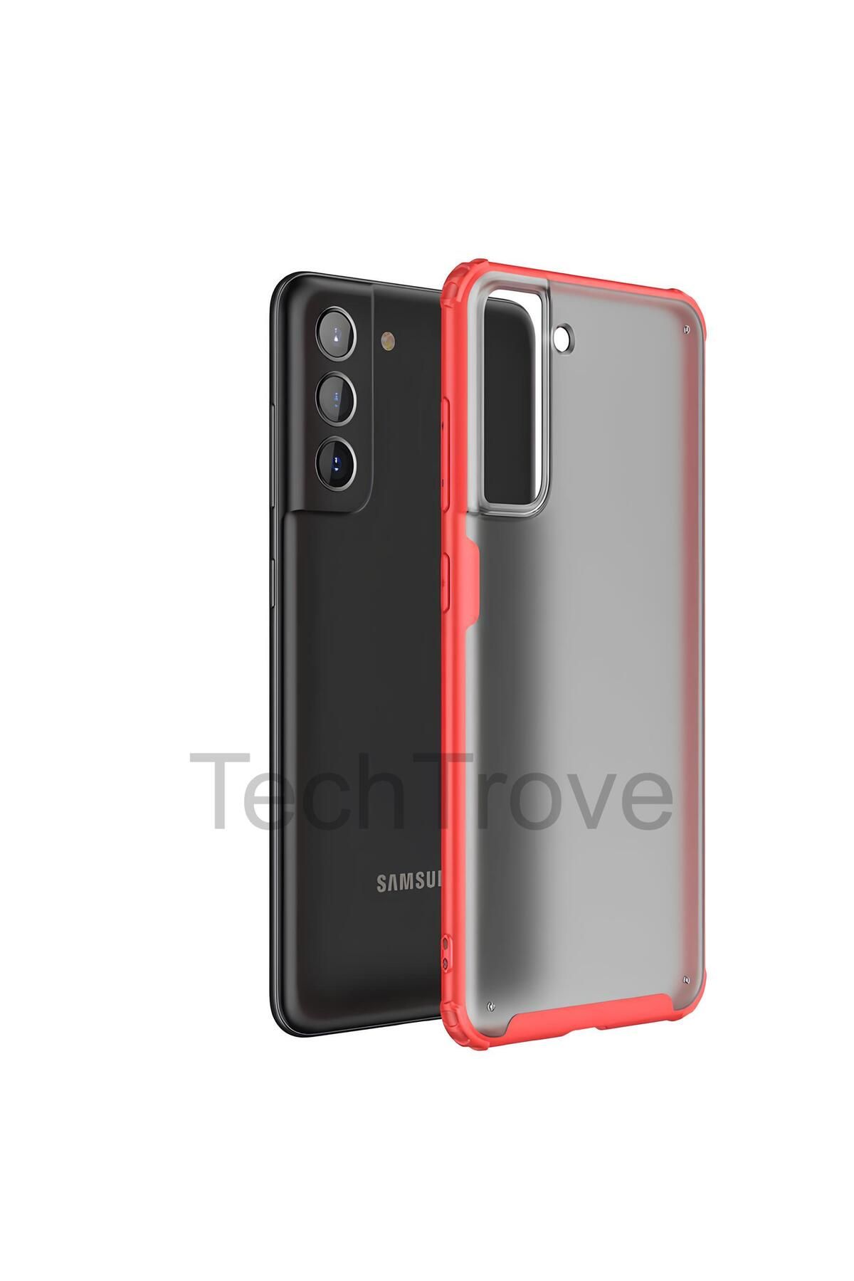 TechTrove Samsung Galaxy S21 FE Kılıf Extra Korumalı Arkası Şeffaf Slikon Kapak