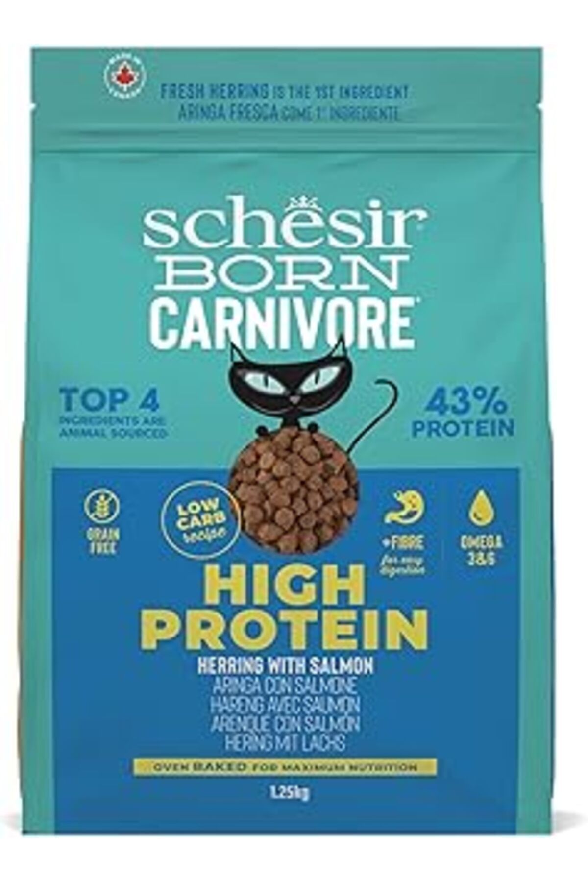 karadağsb Schesir Born Carnivore Somonlu Ve Ringa Balıklı Yetişkin Kedi Maması 1,25Kg