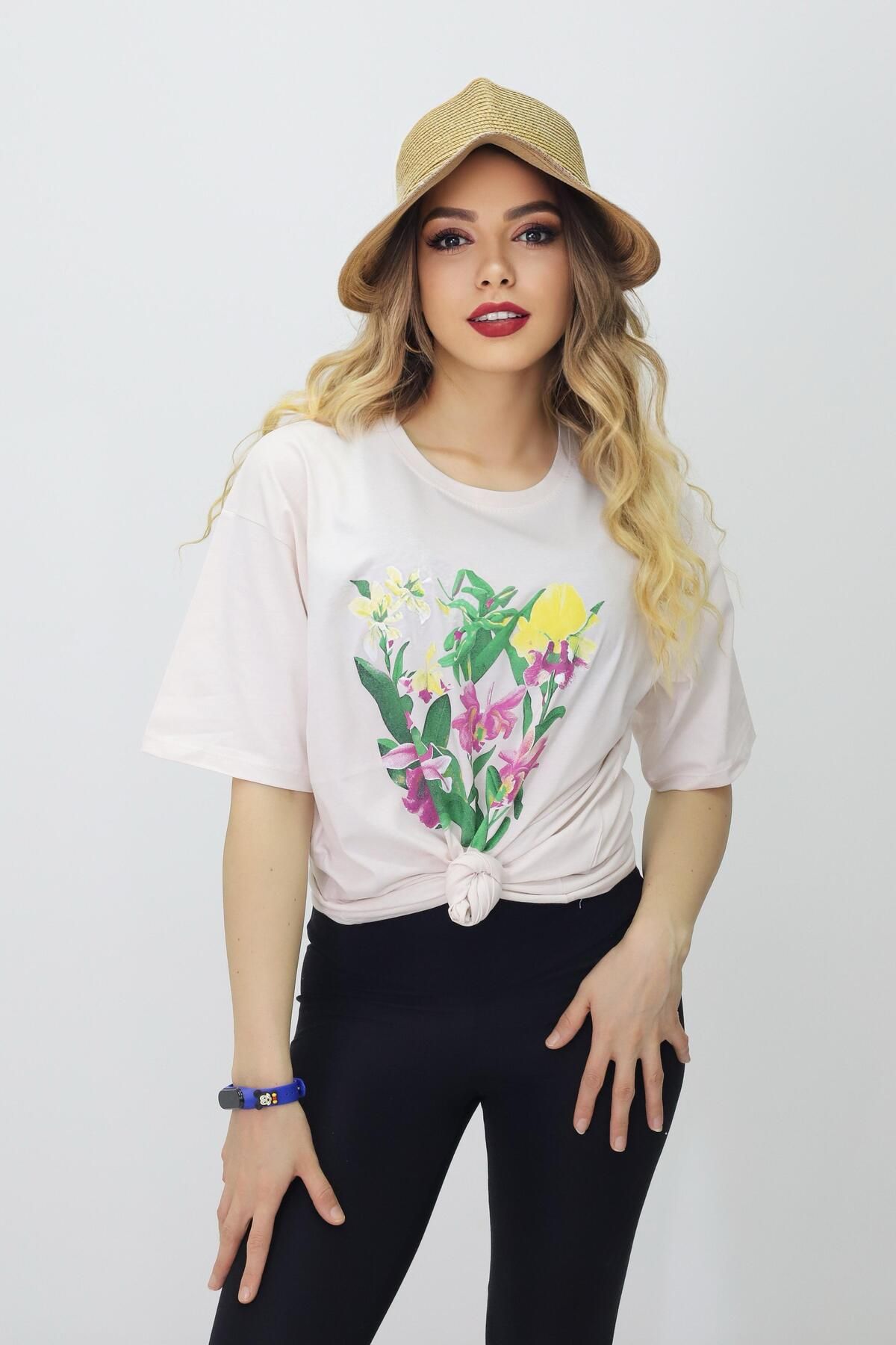 Bala Giyim Baskılı Oversize Kadın T-Shirt