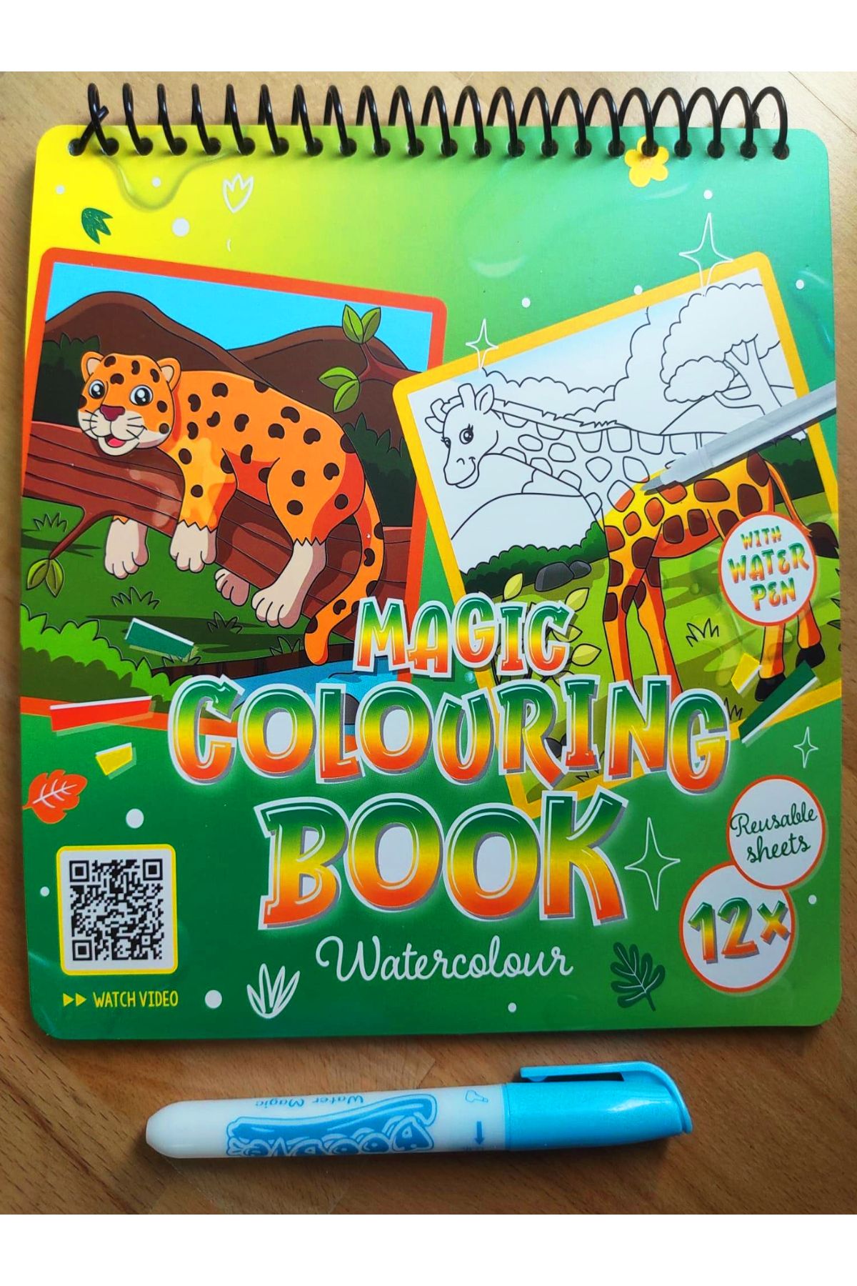 a v d a HAYVANLAR 12 SAYFA Su Ile Sihirli Boyama Kitabı Su Kalemi Water Painting Water Magic Book
