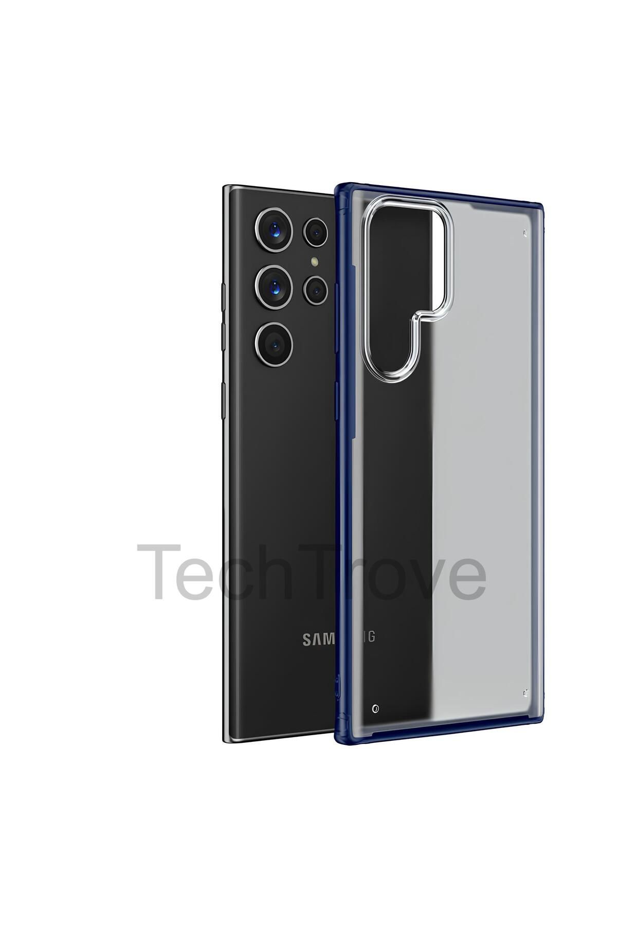 TechTrove Samsung Galaxy S22 Ultra Kılıf Extra Korumalı Arkası Şeffaf Slikon Kapak