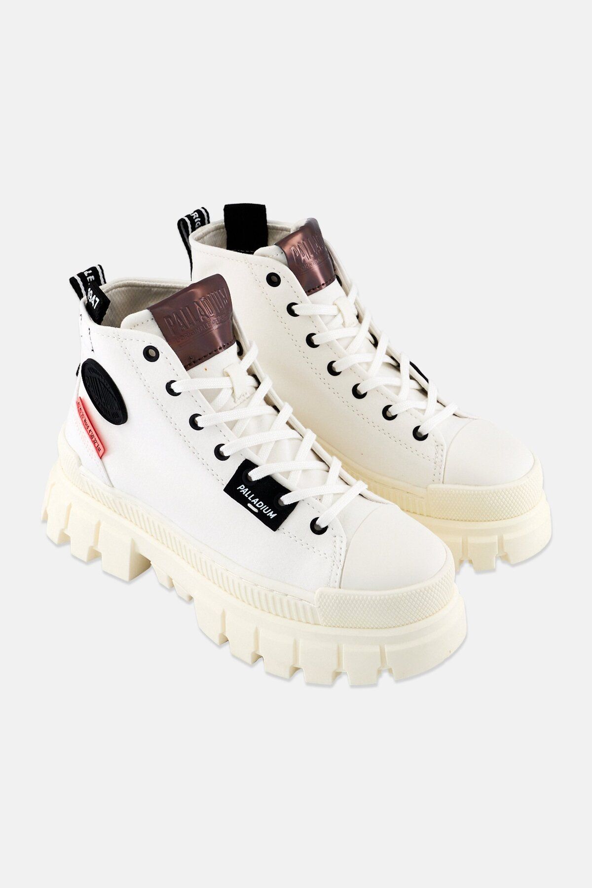 Palladium-Women Medium Revolt Hi Tx Lace Up Ankle Boots, White 1
