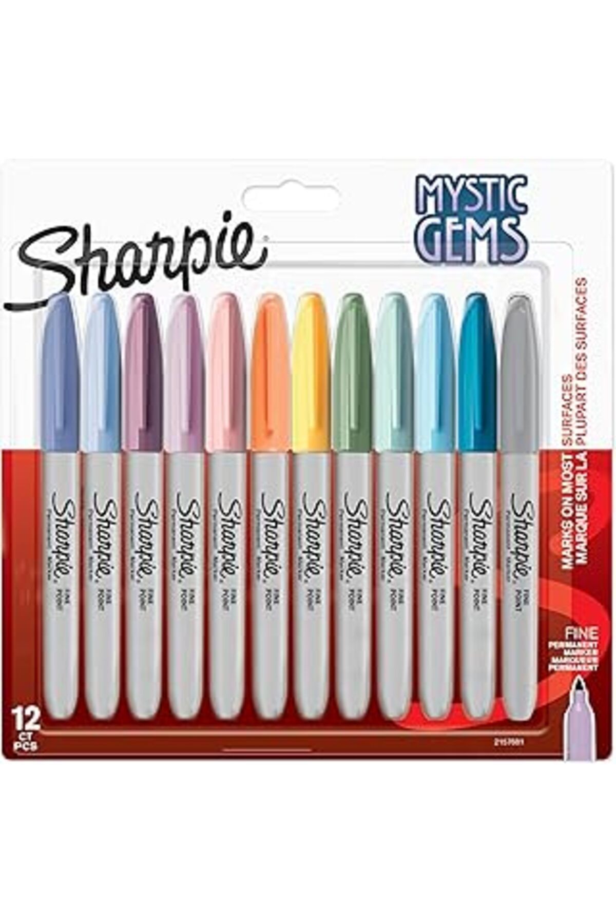 NETWORK ART Sharpie Fine Permanent Markör, Mystic Gems, 12'li Paket
