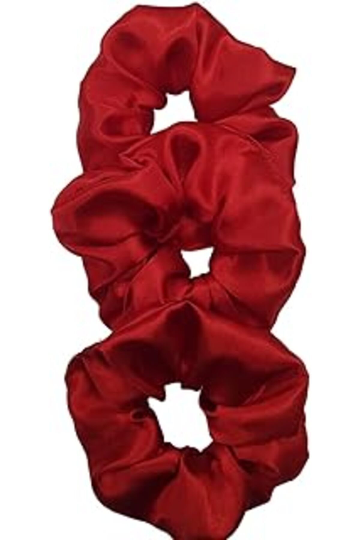 karadağsb Sipariş Vakti Saten Saç Tokası Scrunchie Toka 3 Adet (Kırmızı5)
