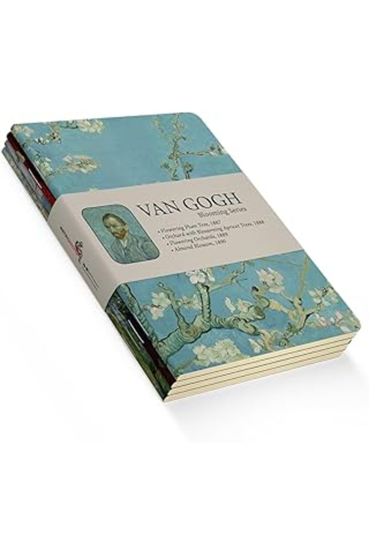 NZM TİCARET Retronote Blooming Series - A5, Van Gogh 4'Lü Defter Seti Ii, Çizgisiz, Toplam 256 Sayfa, Her Biri