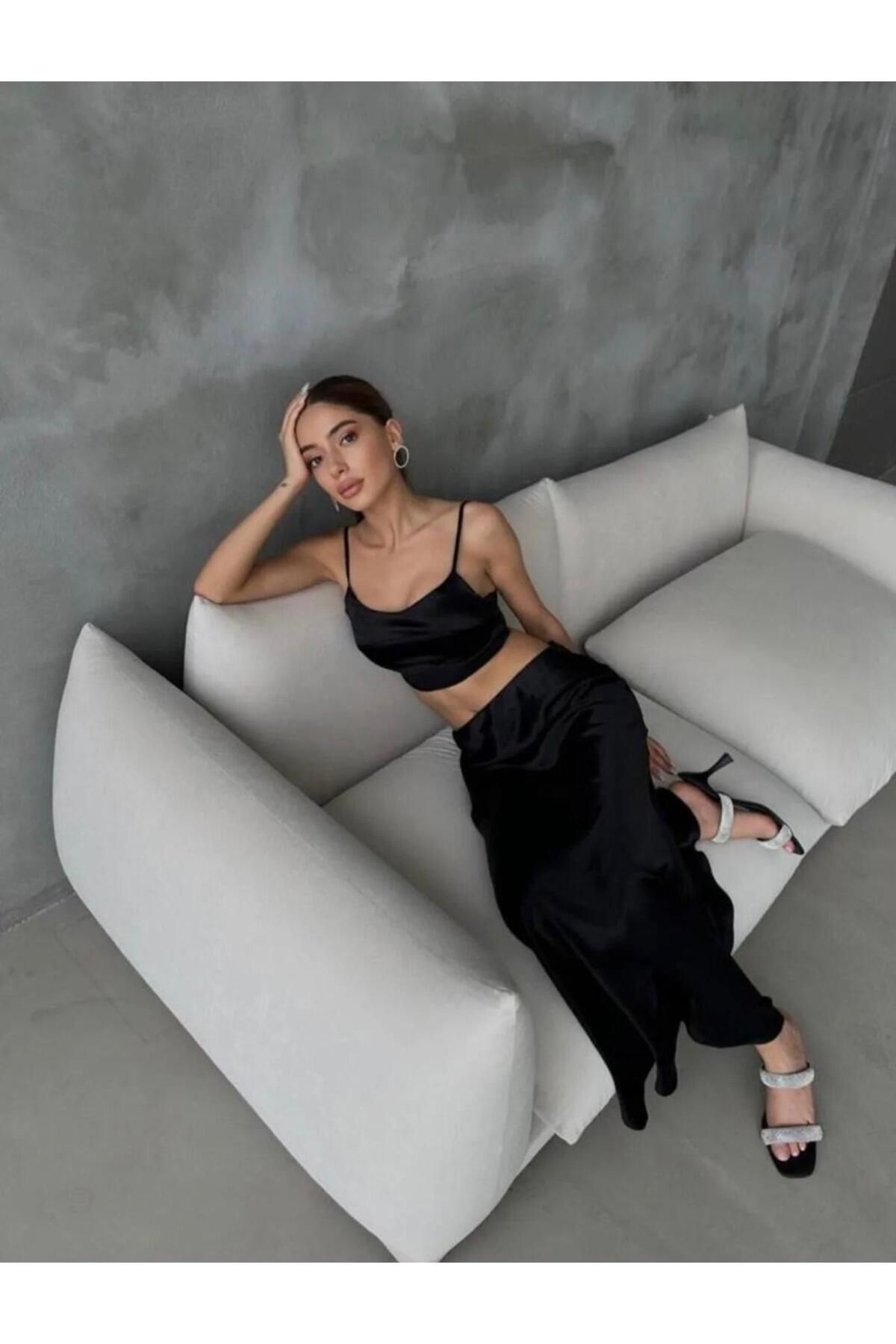 MODA Saten Etek Bluz Takım