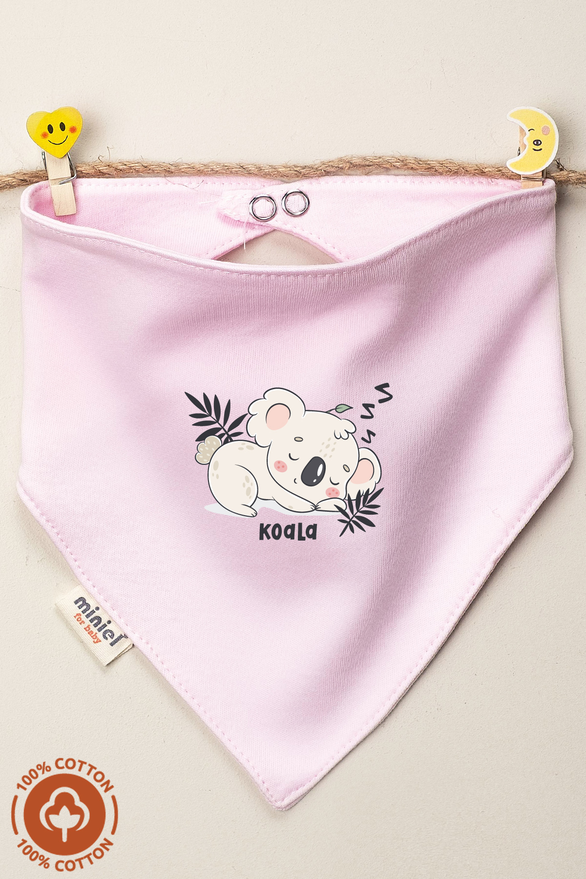 Miniel Kız Bebek Yenidoğan Penye Organik Pamuklu Baskılı Bebek Önlüğü 6'lı Set fotoğrafı 6 (önizleme)