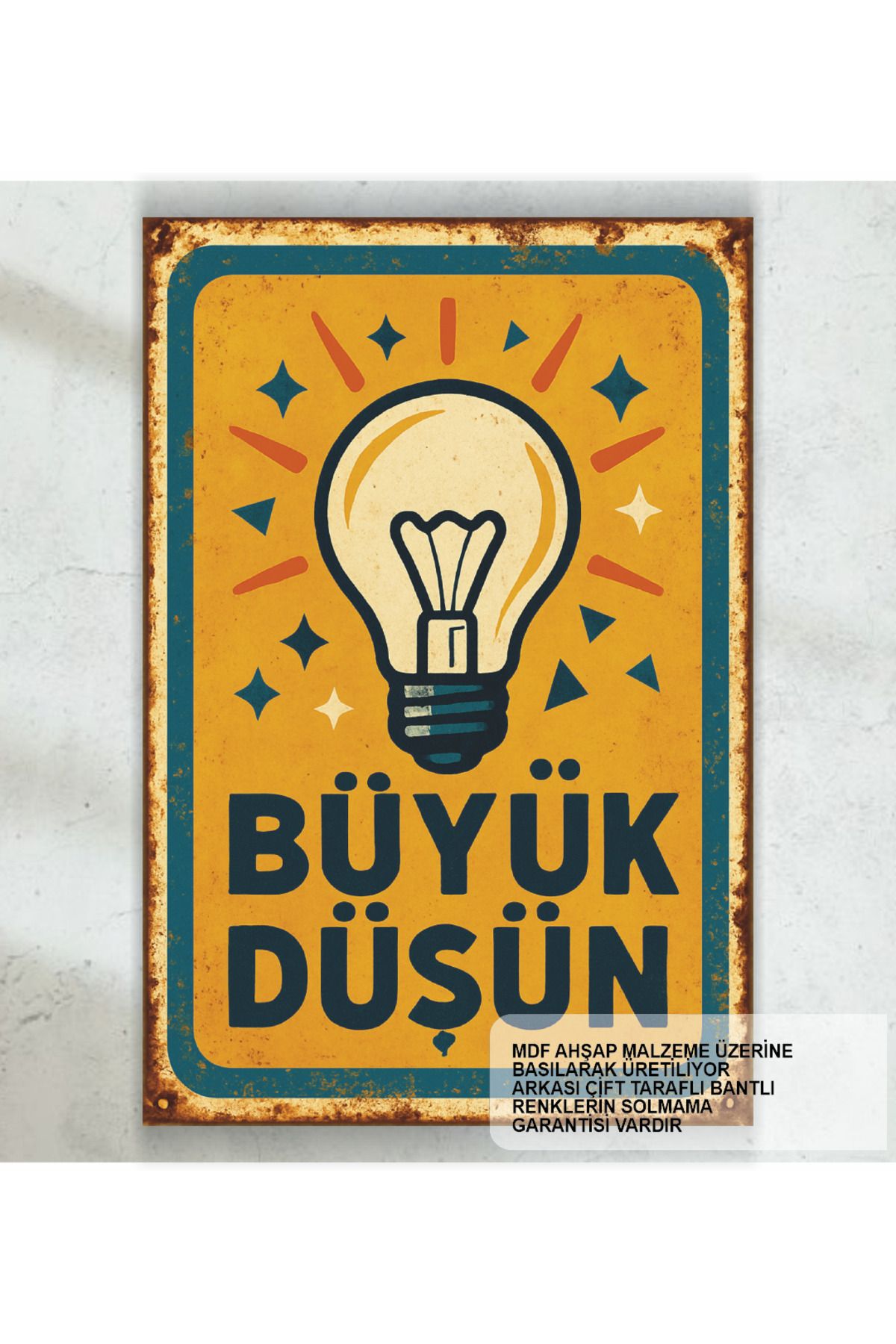 Hayat Poster büyük düşün kişisel gelişim motivasyon psikoloji sözleri duvar yazıları retro ahşap poster tablo