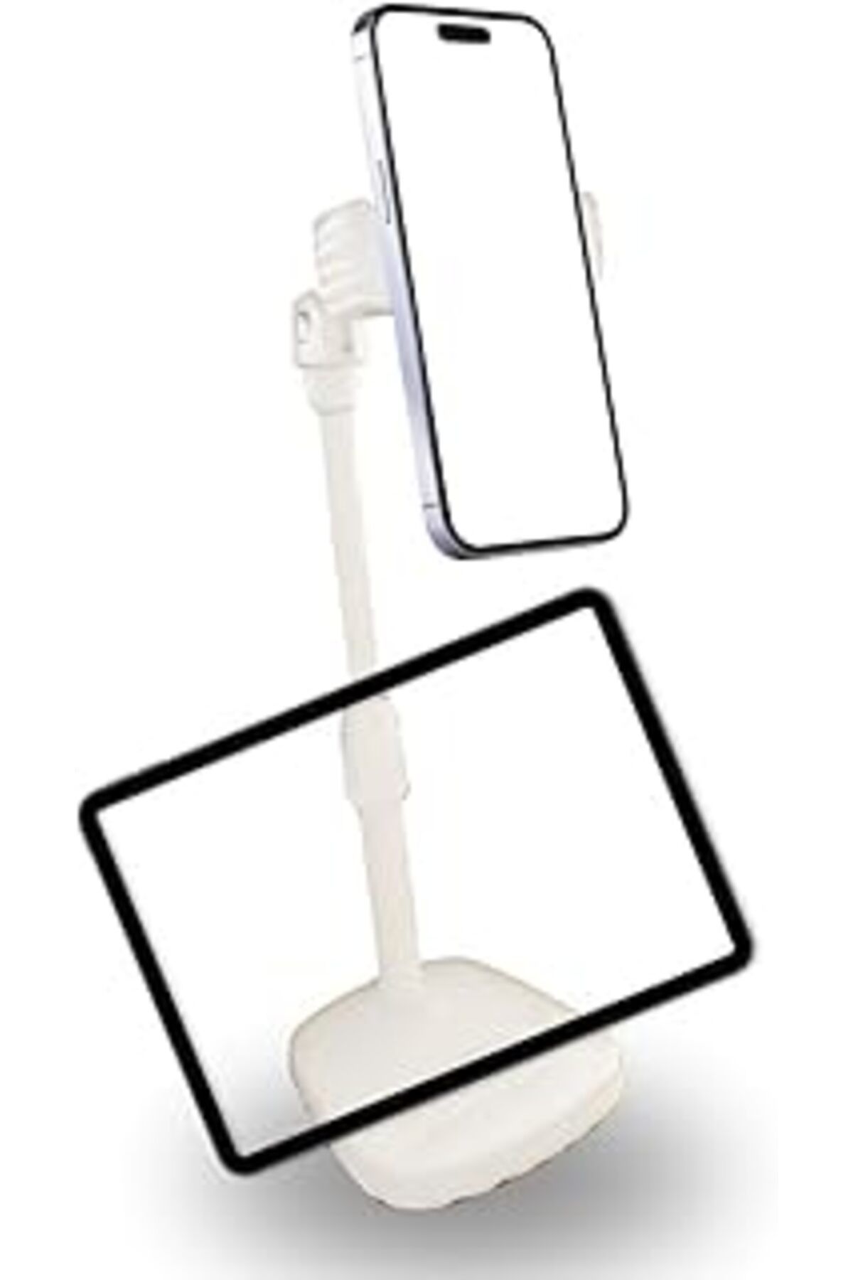 karadağsb Buffer® Masa Üstü Tablet Ve Telefon Tutucu Plastik Aparat Beyaz Telefon Standı