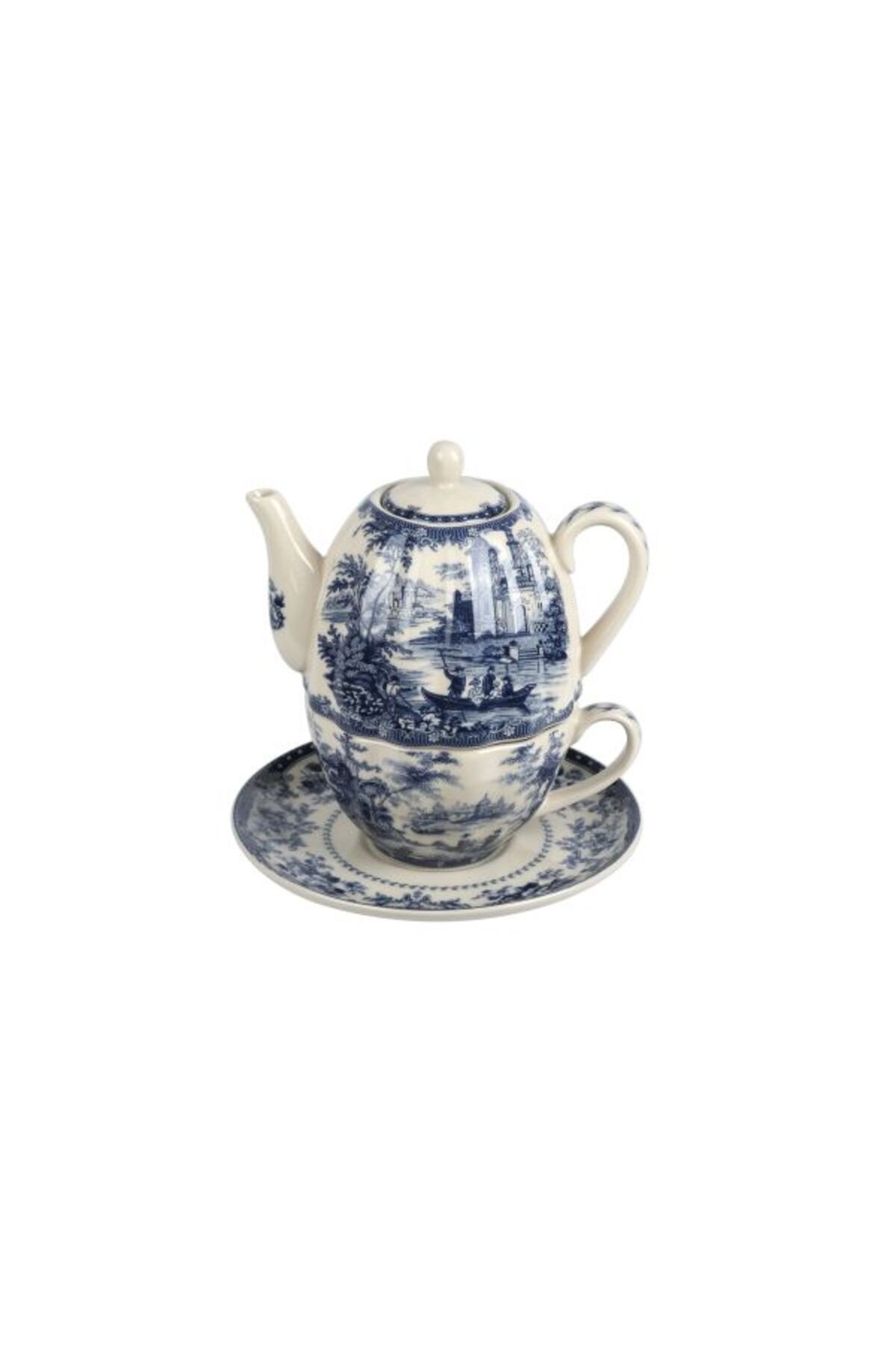 Lucky Art Florantine Stoneware Demlik ve Fincan Seti
