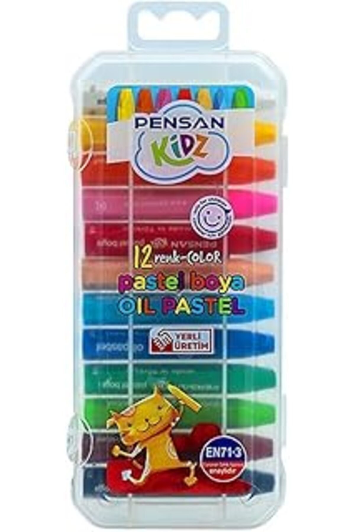 NZM TİCARET Pensan Kidz Pratik Kutulu Pastel Boya 12 Renk