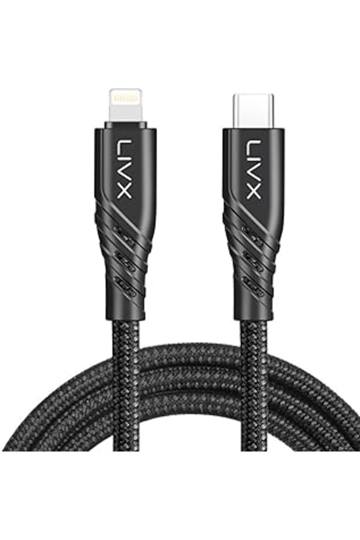 jupiter global bazaar Livx Space 27W Type C To Lightning 2 Metre Iphone Ipad Uyumlu Akıllı Hızlı Şarj Ve Data Kablosu Spc