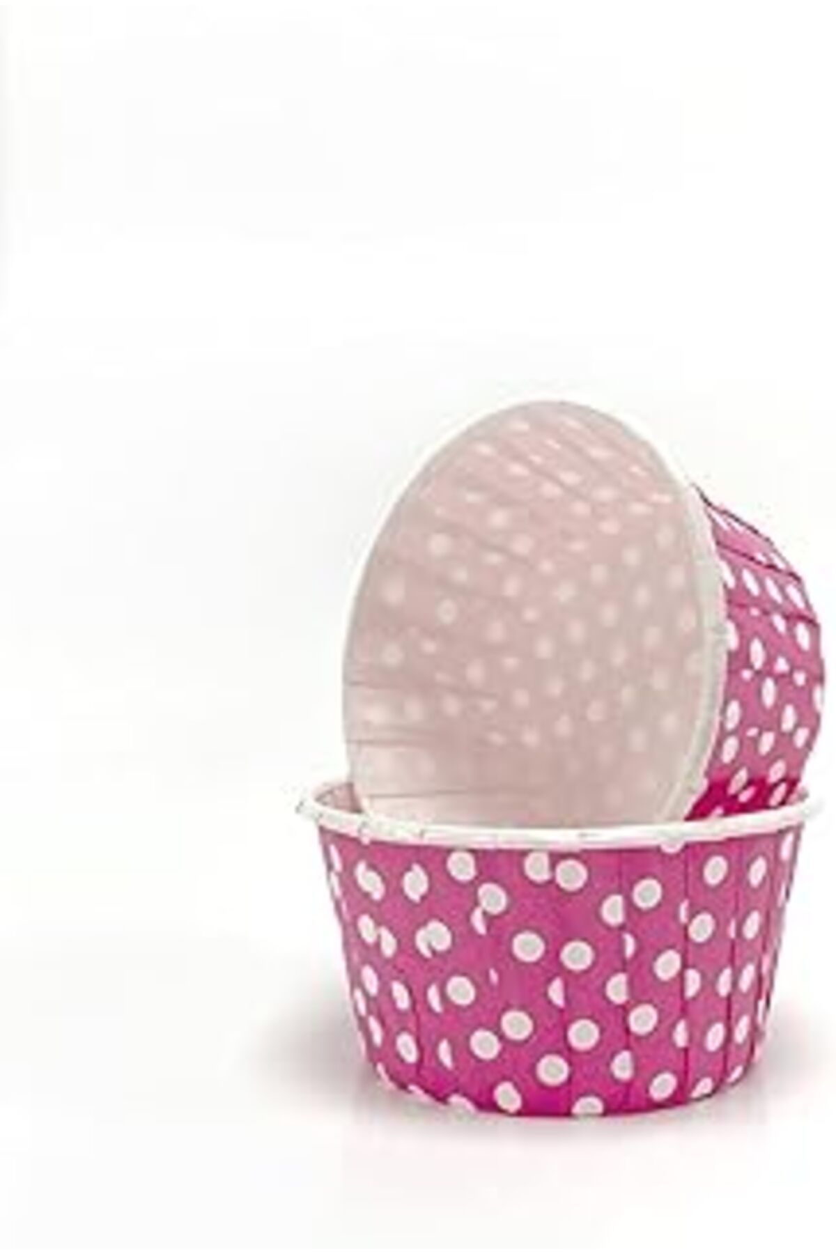 Pazarcan Trend Hediye Sepeti 50'Li Büyük Boy Xl Koyu Pembe Puantiyeli Muffin Kek Kalıbı Cupcake Kapsülü Jumb