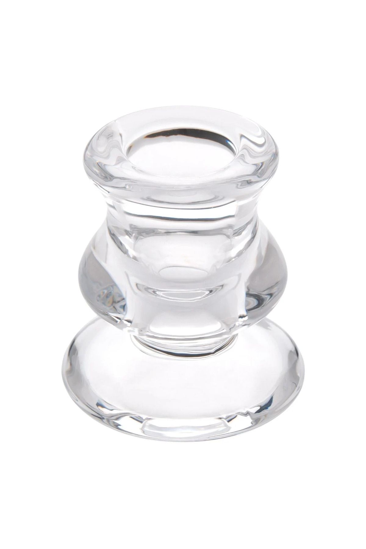 PAİDİ LOVE Modern Oval Hatlara Sahip Mumluk Cam Şamdan Ø5.5x6cm