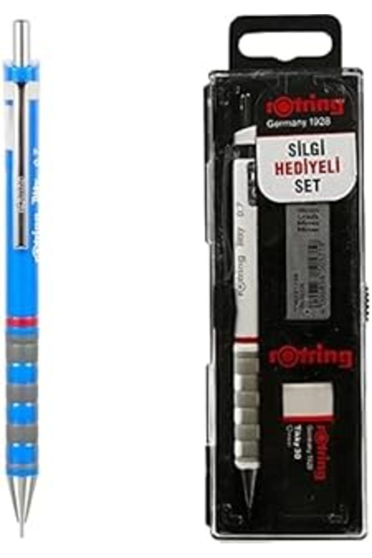 Mu Art Rotring Kalem Seti (Tikky Versatil 0.7 Mm Lacivert Ve Mekanik Kurşun Kalem Seti Beyaz)