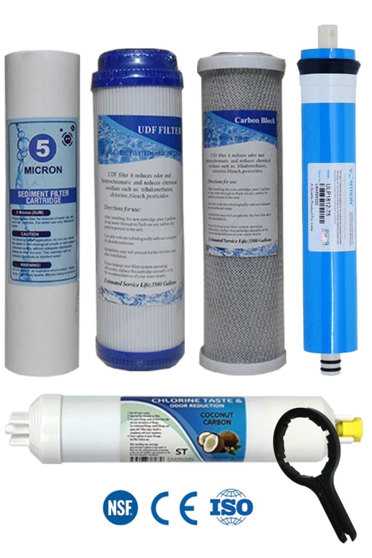 Filter Store Açık Kasa Su Arıtma Cihazı 5 Aşama Çift Karbonlu Vontron Membranlı Filtre Seti