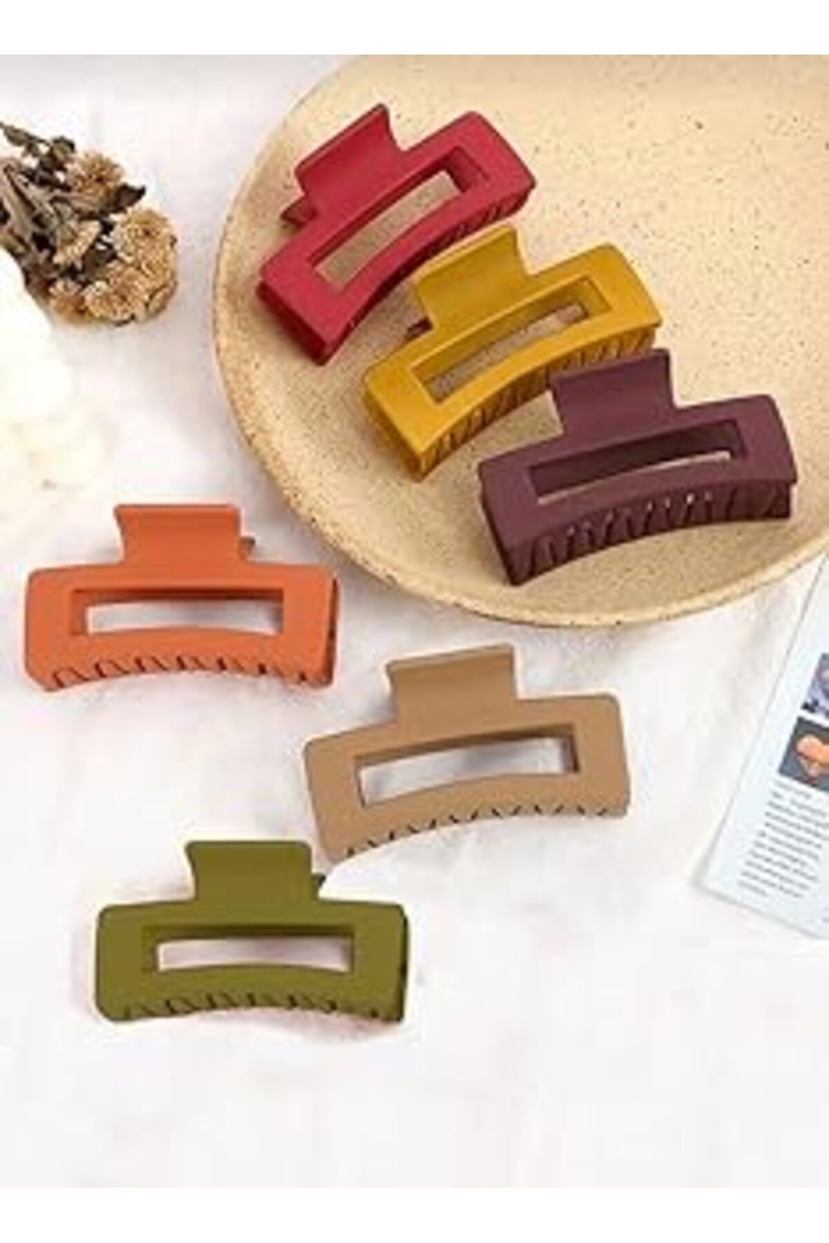 karadağsb Aee 6 Adet Büyük Renkli Kadın Mandal Toka (Renkli, Bag 9Cm)