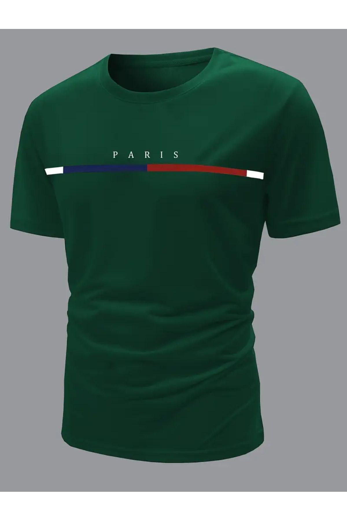 Minikelya Paris Temalı Desen Baskılı Erkek Rahat T-shirt