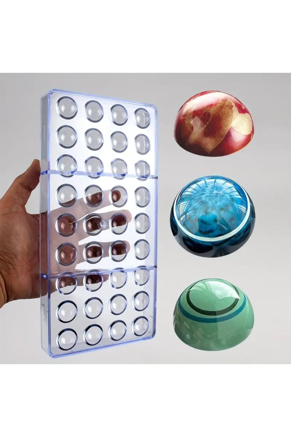 Siliko World Polikarbon Çikolata Kalıbı Yarım Küre 2cm