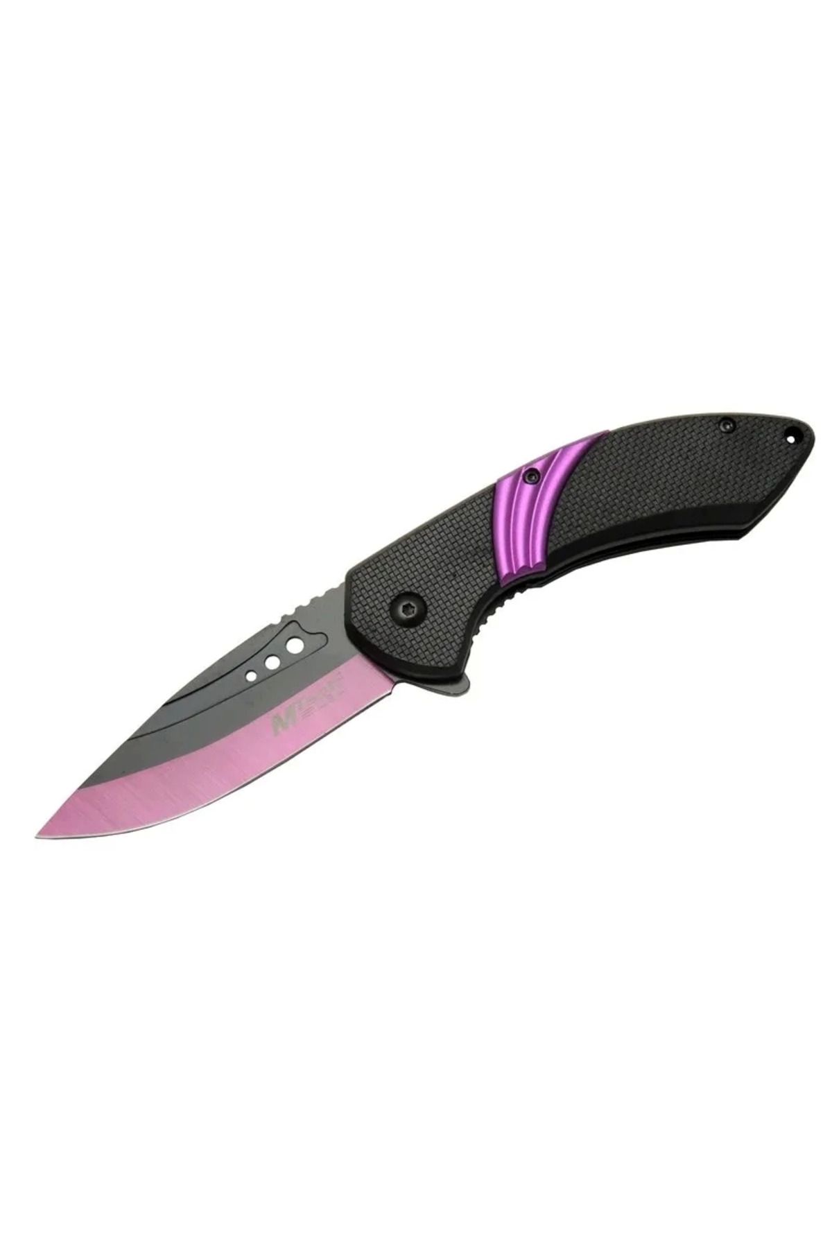 melfxxl eticaret melfxxl 4211 Mor Kamp Çakı 20cm- Yarı Otomatik, Kemerlikli, Oluklu