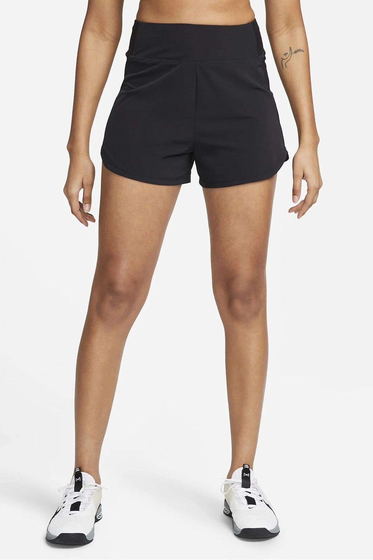 Nike Dri Fit Fitness High Waisted 3" Brief Lined Training Kadın 2 Cepli Antrenman Şortu Siyah